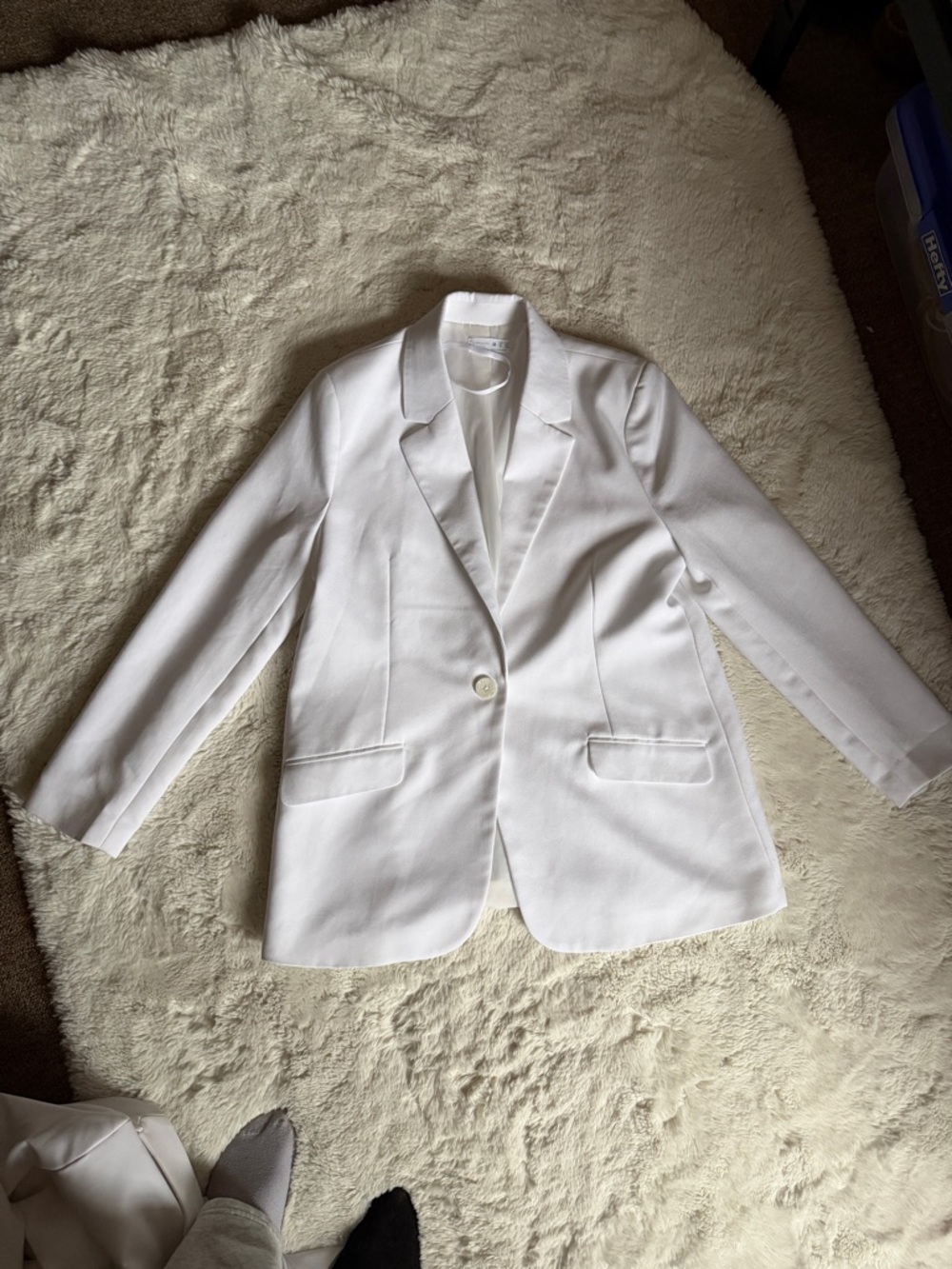 Primark White Single-Button Tailored Blazer